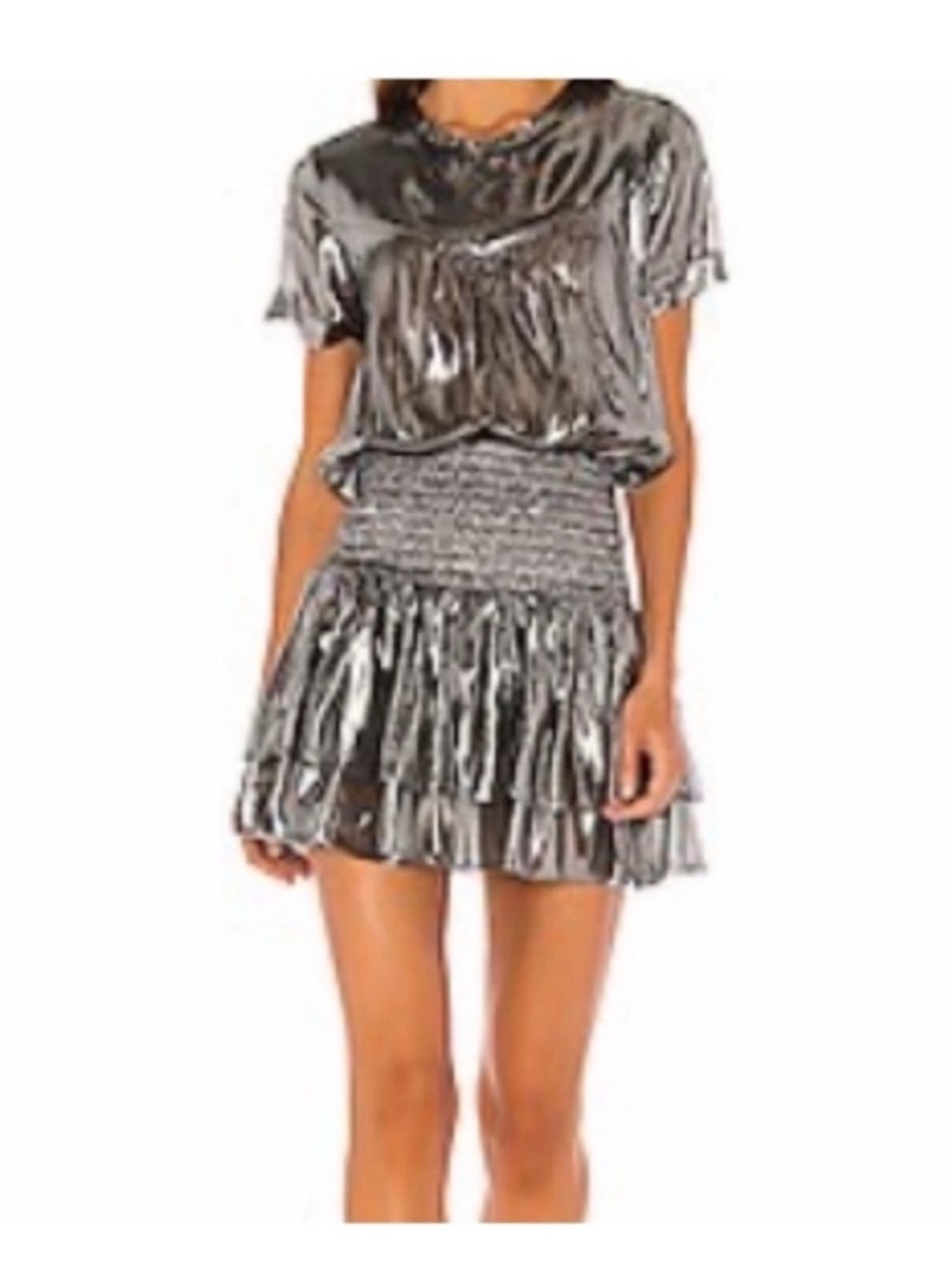 NONchalant Metallic Silver Mini Dress